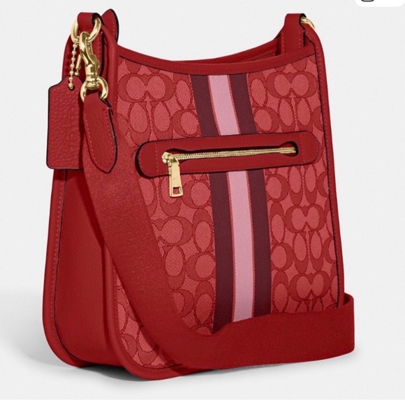 Coach Signature Varsity Stripe File Crossbody Bag - Picture 6 of 7